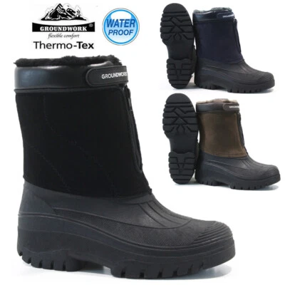 LADIES SNOW BOOTS WINTER WATERPROOF MUCKER THERMAL WELLINGTONS FUR WARM SIZE