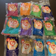 VTG Sealed 1998 McDonald's Ty Beanie Babies Happy Meal Toys, Complete Set 12 A6