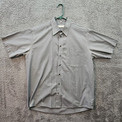 Ahlemeyer Excellent Shirt Short Sleeve Button Front Gray Cotton Men 41 / 16