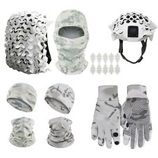 Russian Snow Camouflage Warm Cotton Jacket Head Cover Face Mask Scarf Gloves