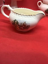 The Harker Pottery Co - 22kt Gold -=Colonial Couple - Creamer