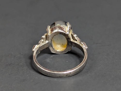 Vintage Clark and Coombs Sterling Silver Moss Agate Ring Size 3.25 - Picture 5 of 21