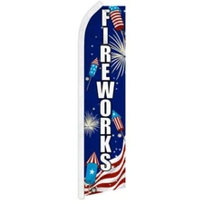 10 x FIREWORKS advertising super flag swooper banner business sign USA patriotic