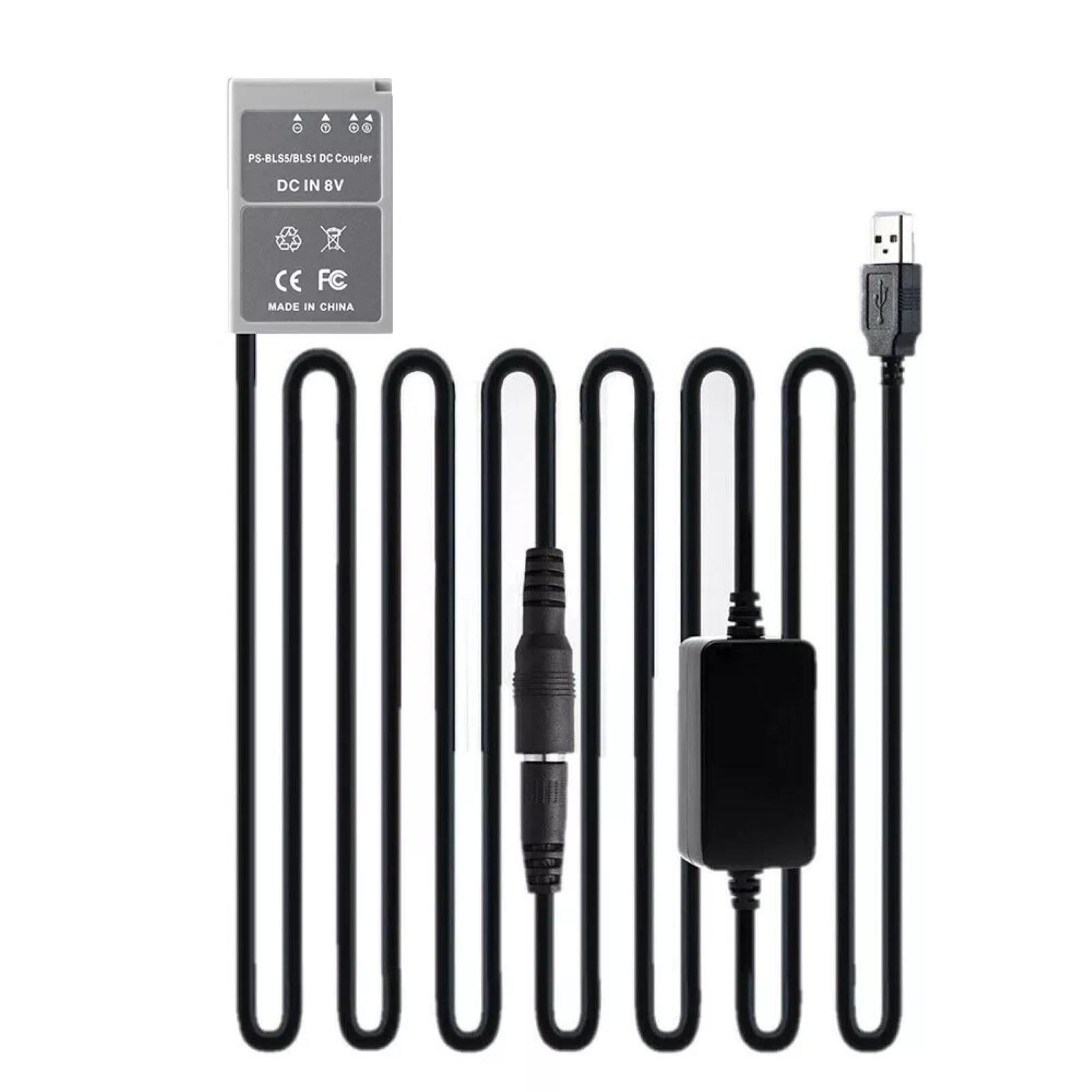 7.2V-8.4V BLS5 DC Coupler Dummy Battery USB Power for Olympus Cameras