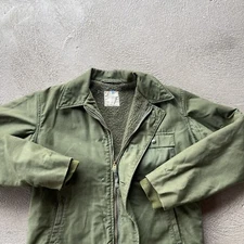 Vintage Military Jacket Medium Cold Weather Permeable A2 Combat Lined Green Deck