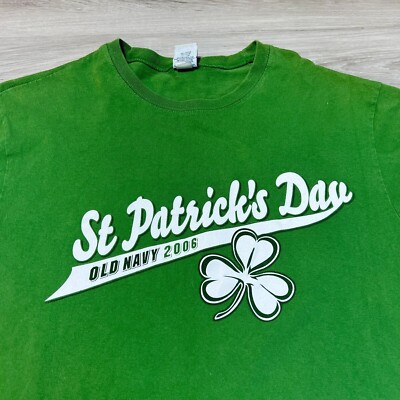 Old Navy St Patricks Day Shirt Mens XL Green Short Sleeve Crew 2006 Retro  EUC | eBay