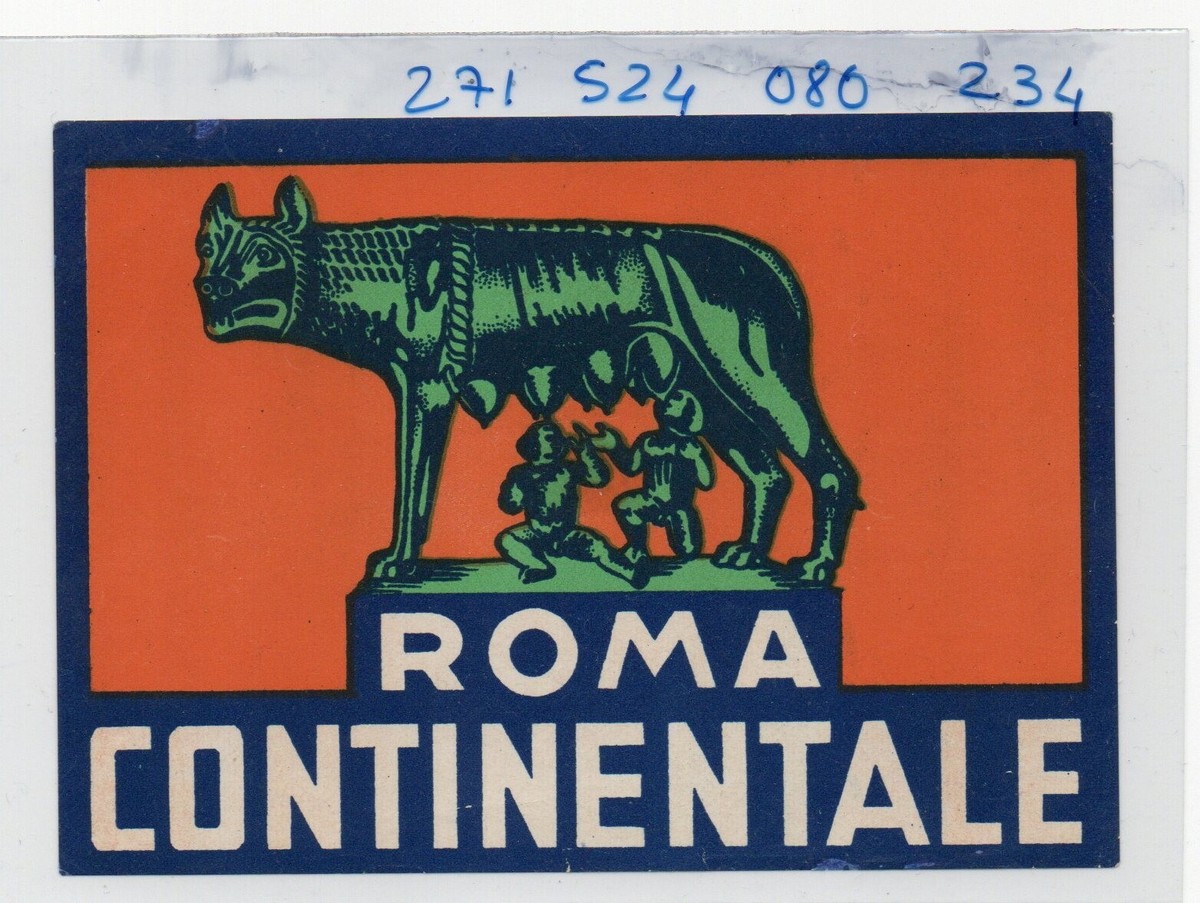 Étiquette De Valise Antique Originale - HÔTEL CONTINENTALE - ROMA - ITALIE