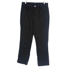 Chaps Polka Dot Straight Leg Dress Pant Trousers Size 10 Office Work
