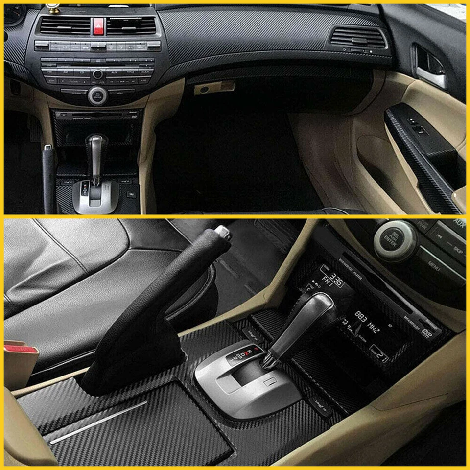 Kit de cubierta interior decoración estilo fibra de carbono para Honda Accord 2008-2012 H Foto 2 de 4