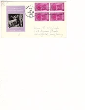 us stamp 854 ( George Washington Inauguration 3c Stamp FDC Cachet bb2
