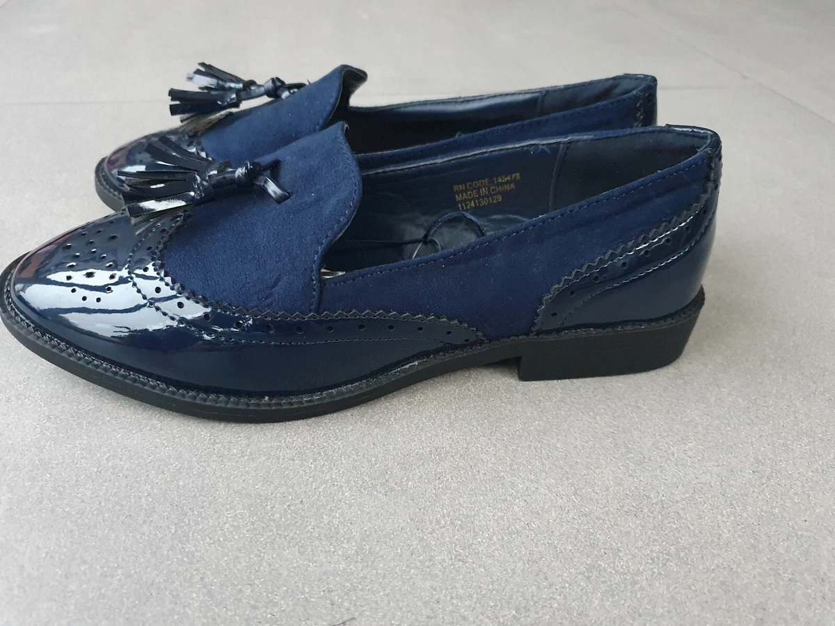 Ladies navy top flat shoes uk