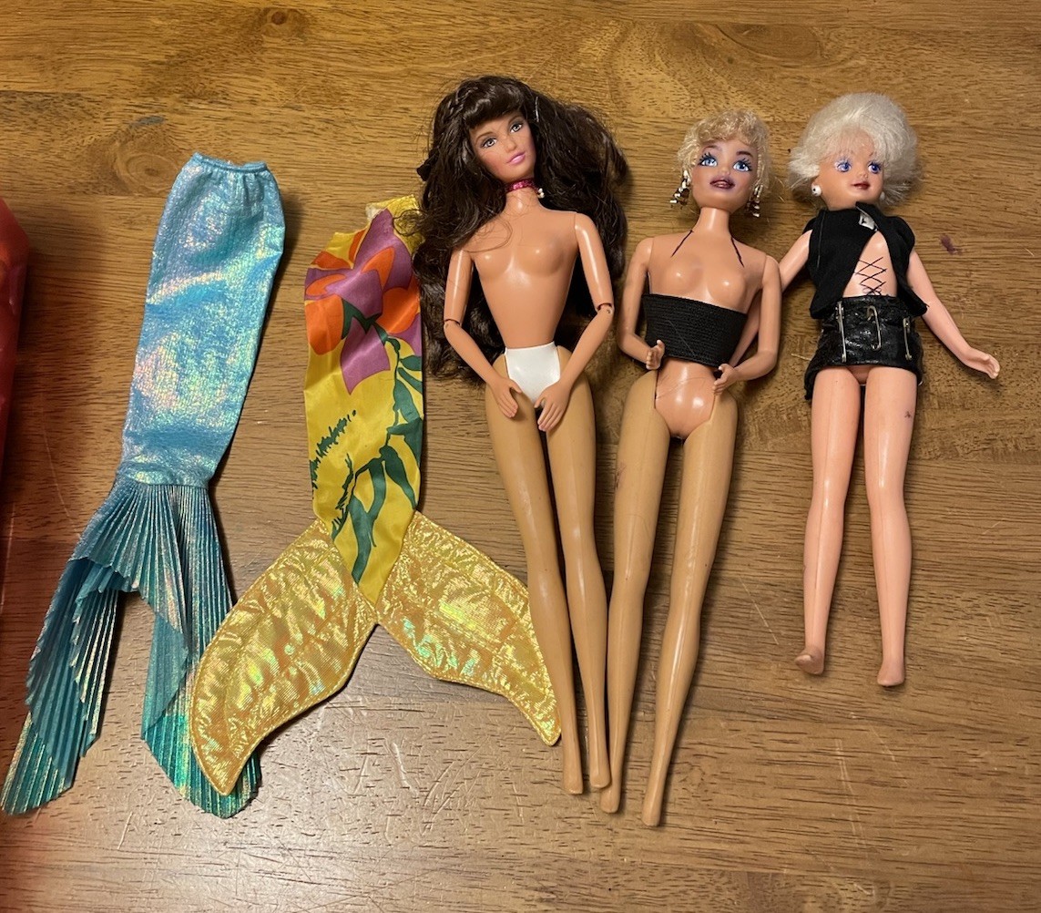 Lot Of Shoes And Dolls And Accessories