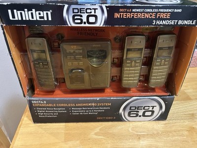 Uniden DECT 6.0 Expandable Cordless Phone Answering System 1080-3 New Old Stock