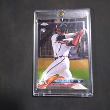 Ronald Acuna Jr. 2018 Topps Chrome Rookie Card Atlanta Star Excellent Condition. rookie card picture