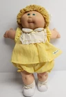 Vintage 1986 Cabbage Patch Doll Shirt Blond Yarn Hair, Green Eyes & Outfit