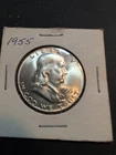 1955 Uncirculated Silver Franklin Half Dollar