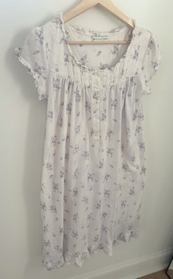 Eileen West M 100% Cotton Nightgown Sleep Shirt Floral Lace Trim Cottagecore