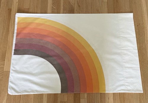 VTG Wamsutta- Tomorrows Rainbow- Standard Pillowcase - Retro MCM- Earth Tones