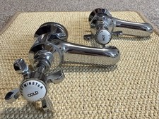 Westminster 1902 Chrome Taps - Bath / Basin Taps Pair