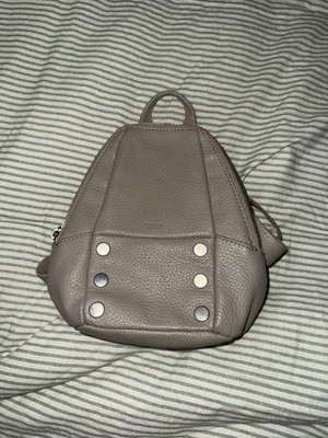 Hammitt Hunter Medium Backpack Grey Natural Leather Brushed Gold