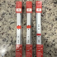 3 Sets Richelieu 14'' Euro Rolling Drawer Side Mount 3/4 Extension 75 lbs