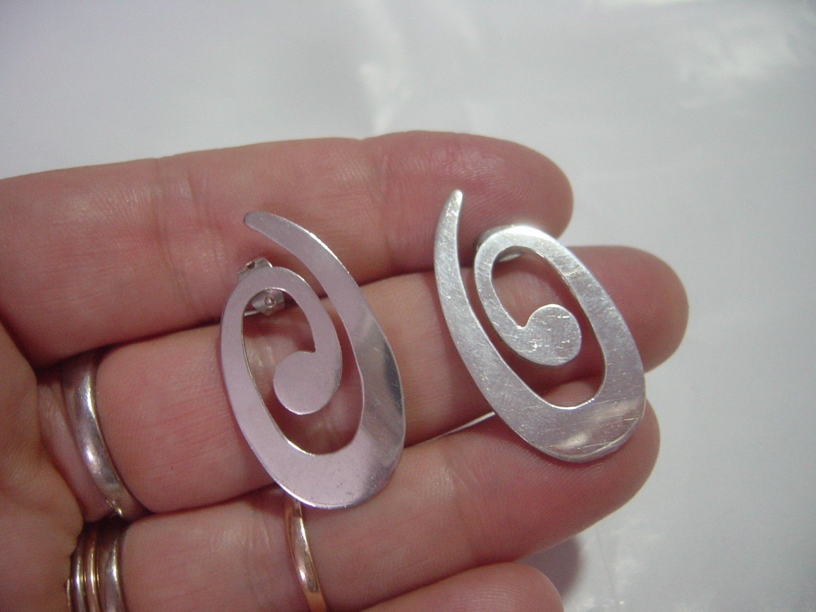 Beautiful solid silver hand made large unusual sw… - image 8