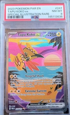 ポケモンカードゲーム tapioka Tapu Koko EX S.I.R Full Art Pokemon Card PSA 8 NM/MT Paradox Rift