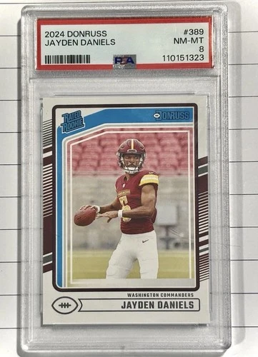 2024 Panini Donruss Rated Rookie Jayden Daniels #389 (RC) PSA 8
