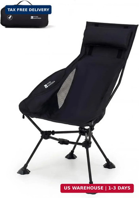 #ad MOBI GARDEN High Back Camping Chair 400lb Heavy Duty Portable Folding Chair wit $71.98