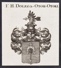 Dolega-Otok-Otoki Wappen coat of arms Adel Kupferstich Heraldik 1820