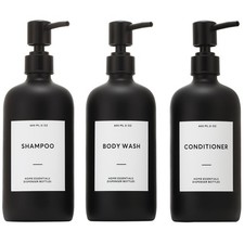 Shampoo and Conditioner Dispenser 21oz 3-Pack Refillable and Bottles Empty