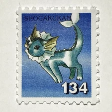 Vaporeon #134 Pokemon Stamp Shogakukan Nintendo Japanese Very Rare Anime F/S
