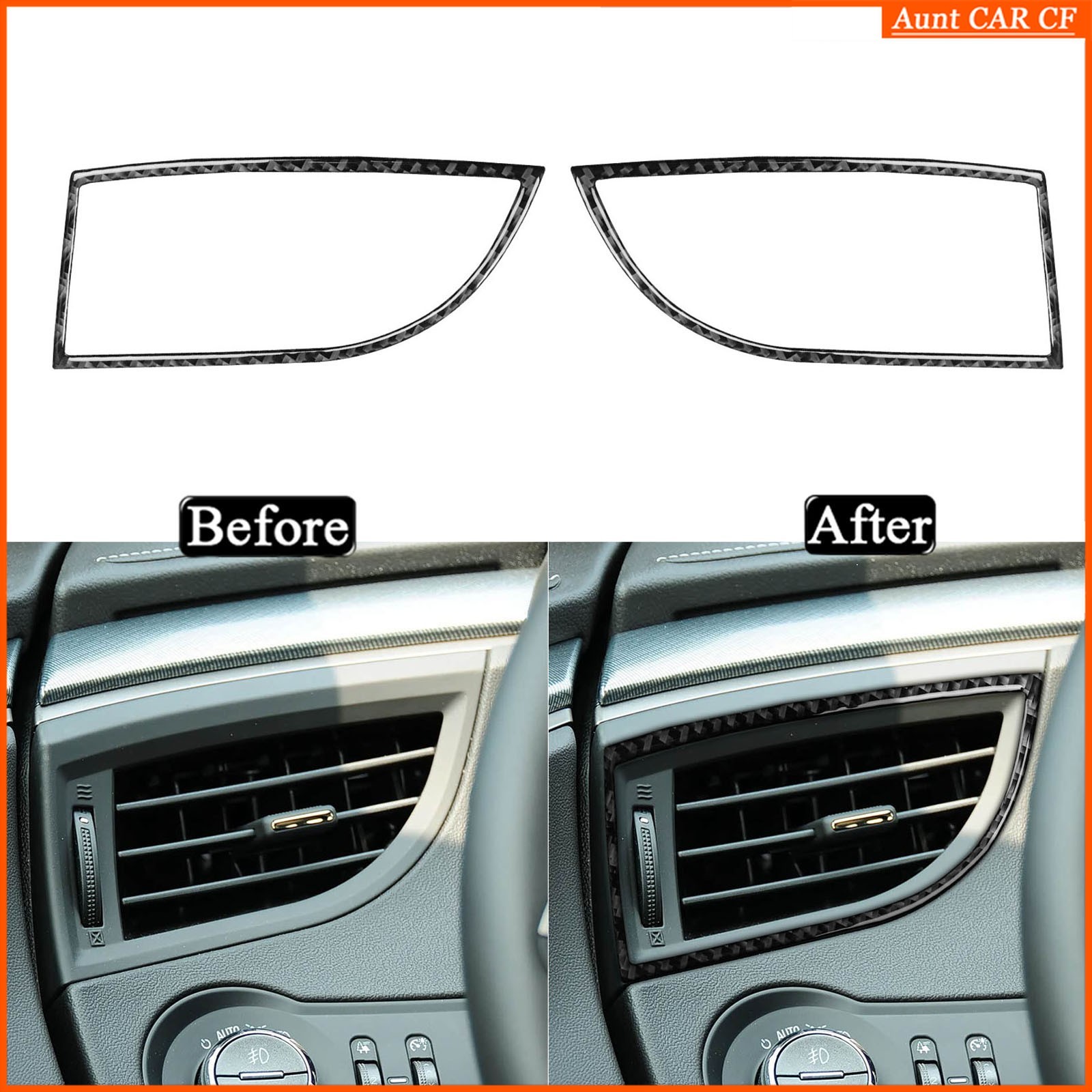 Real Carbon Fiber Dashboard AC  Air Vent Outlet Trim For Buick LaCrosse 2010-13