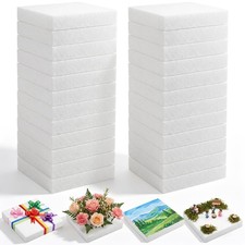 24 PCS Craft Foam Blocks 6x6x1 Inch Square White Cubes Sculpting Polystyrene
