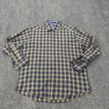 Tommy Hilfiger Shirt Mens M Blue Plaid Cotton Long Sleeve Button Front Casual