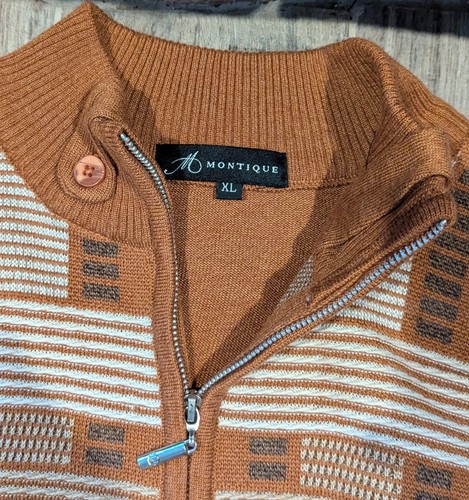 MONTIQUE Men's 2-Pc Walking Suit Burnt Orange Sweater XL Pants 42 x 28 - Picture 3 of 7