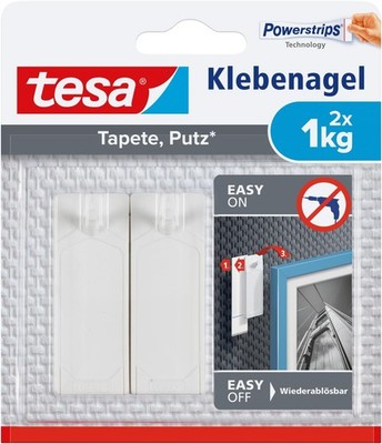 tesa Klebenagel Tapeten und Putz 1 kg 2 Klebenägel selbstklebend ablösbar