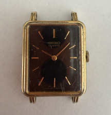 Seiko Quartz Gold Tone Rectangle Analog Dress...
