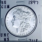 1897 BU GEM MORGAN SILVER DOLLAR UNC MS+++ U.S. MINT RARE COIN 7118