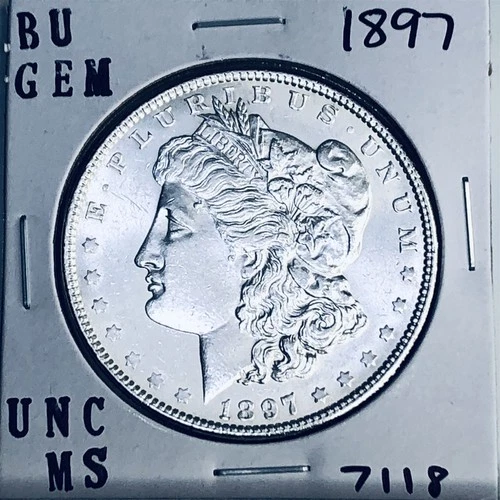 1897 BU GEM MORGAN SILVER DOLLAR UNC MS+++ U.S. MINT RARE COIN 7118