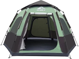 Camping Tente 2-4 Personne Instant Pop Up Portes étanches Hewolf Easy Setup Dome