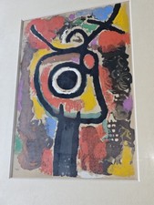 Joan Miro Pochoir Lithographie Handkoloriert Tempera