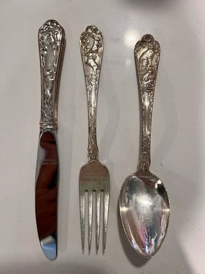Vintage Reed & Barton ''Animal'' Child s Flatware Set - 3 Pieces