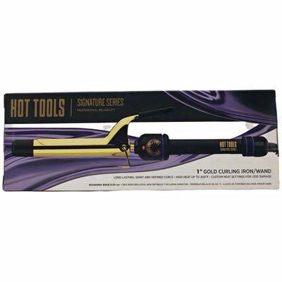 Hot Tools Signature Series 1in Gold Curling Iron/Wand, Custom Heat Settings