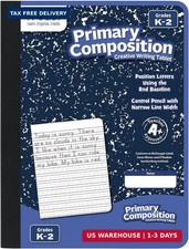 Primary Composition Book, Primary Ruled Journal, Grades K-2, 7-1/2" x 9-3/4", 10