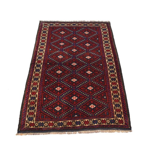 Baloch Tribal Wool Rug Handmade Afghan Carpet 4.6x3 ft - Picture 3 of 8
