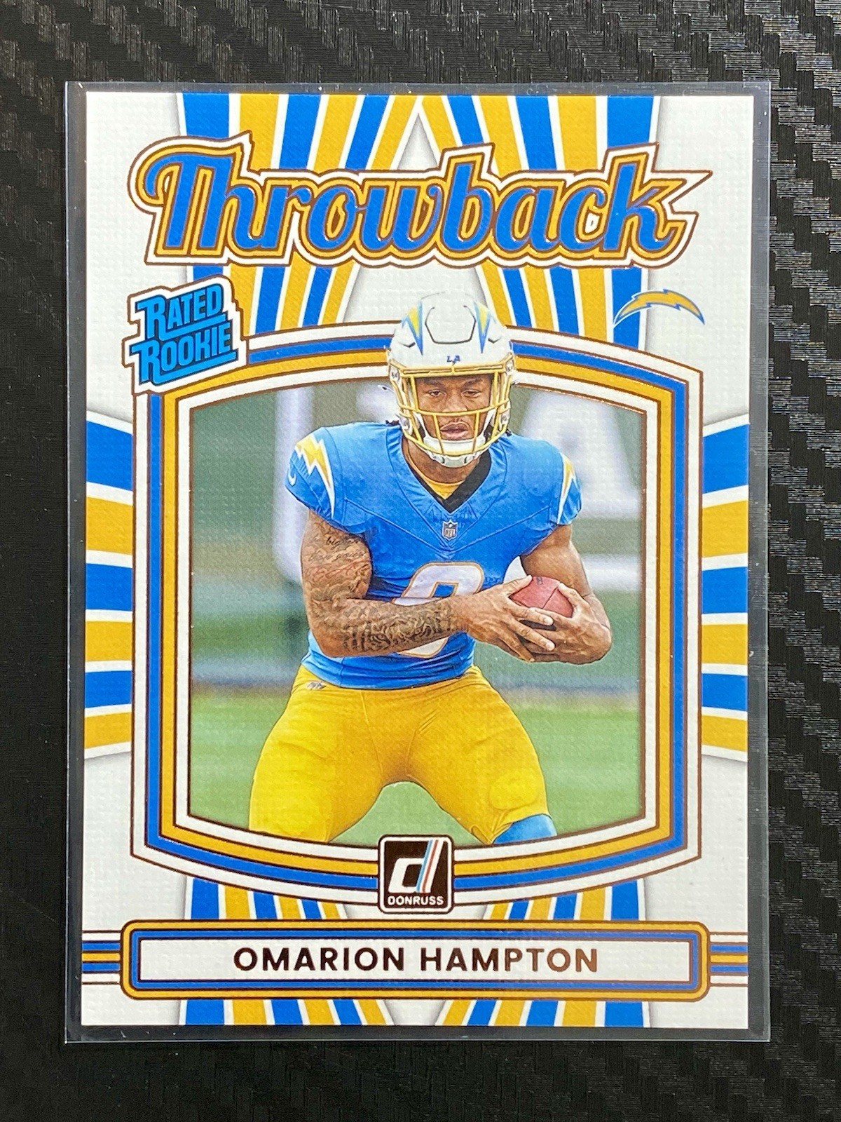 2025 Panini Donruss Omarion Hampton #14 Rated Rookie Throwback L.A Chargers