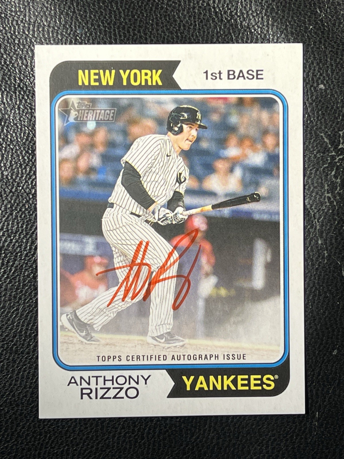 ANTHONY RIZZO 2023 Topps Heritage Real One Red Ink Auto 6/74
