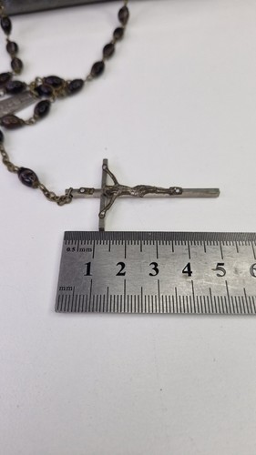 Vintage Italy Rosary Beads Brown Beads Religious Long 48 inch - Picture 14 of 15