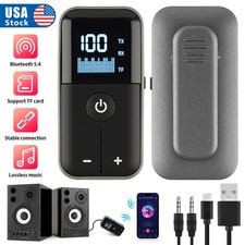 Bluetooth 5.4 3-in-1 Adapter, Transmitter Receiver TF Playback, 20H, 3.5mm AUX